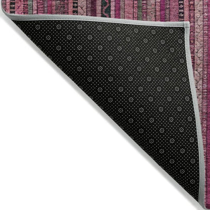 LOOMLAN Rugs Velatrix Pink Washable Indoor-Outdoor Rug