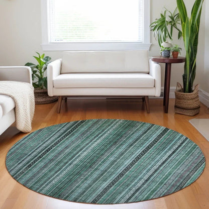 LOOMLAN Rugs Velatrix Teal Washable Indoor-Outdoor Rug