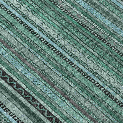 LOOMLAN Rugs Velatrix Teal Washable Indoor-Outdoor Rug