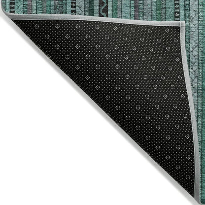 LOOMLAN Rugs Velatrix Teal Washable Indoor-Outdoor Rug