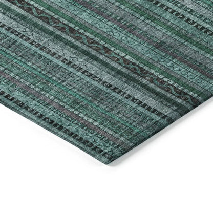 LOOMLAN Rugs Velatrix Teal Washable Indoor-Outdoor Rug