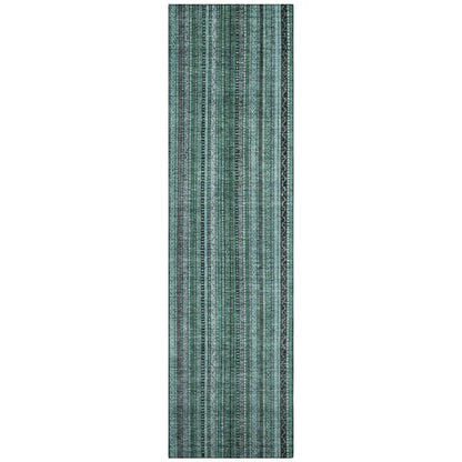 LOOMLAN Rugs Velatrix Teal Washable Indoor-Outdoor Rug