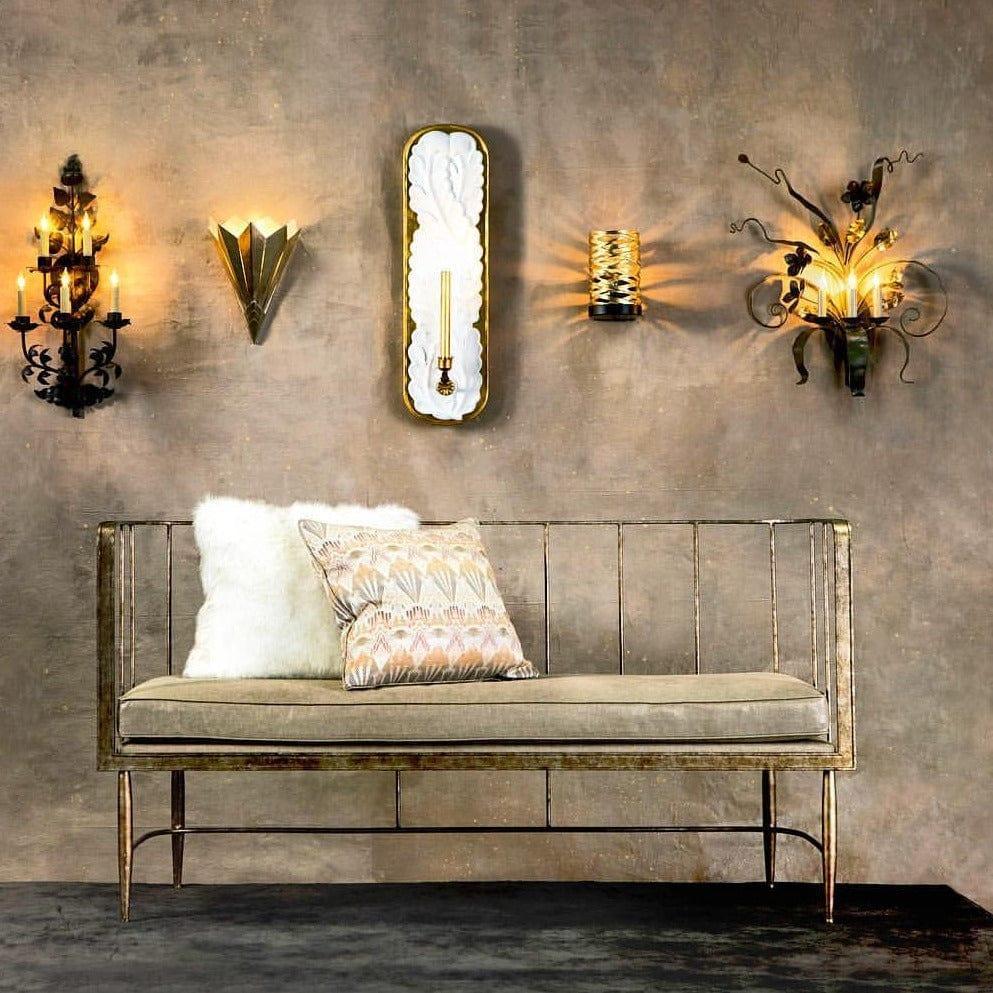 Verdigris Antique Gold Leaf Westley Wall Sconce Wall Sconces Sideboards and Things By Currey & Co