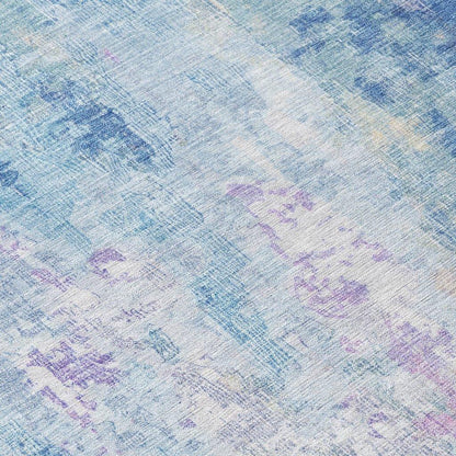 LOOMLAN Rugs Verentha Blue Washable Indoor-Outdoor Rug