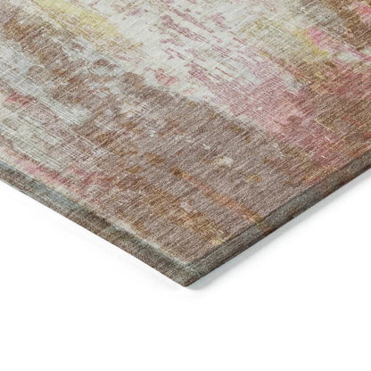 LOOMLAN Rugs Verentha Brown Washable Indoor-Outdoor Rug