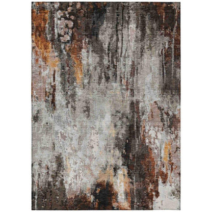 LOOMLAN Rugs Verentha Gray Washable Indoor-Outdoor Rug