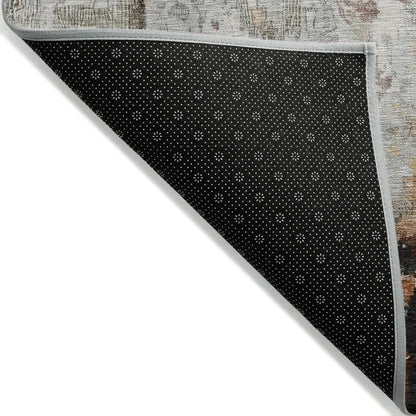 LOOMLAN Rugs Verentha Gray Washable Indoor-Outdoor Rug