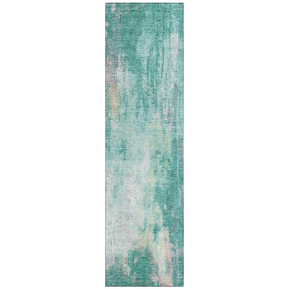 LOOMLAN Rugs Verentha Teal Washable Indoor-Outdoor Rug