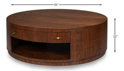 Sarreid Vero Wooden Round Cocktail Table