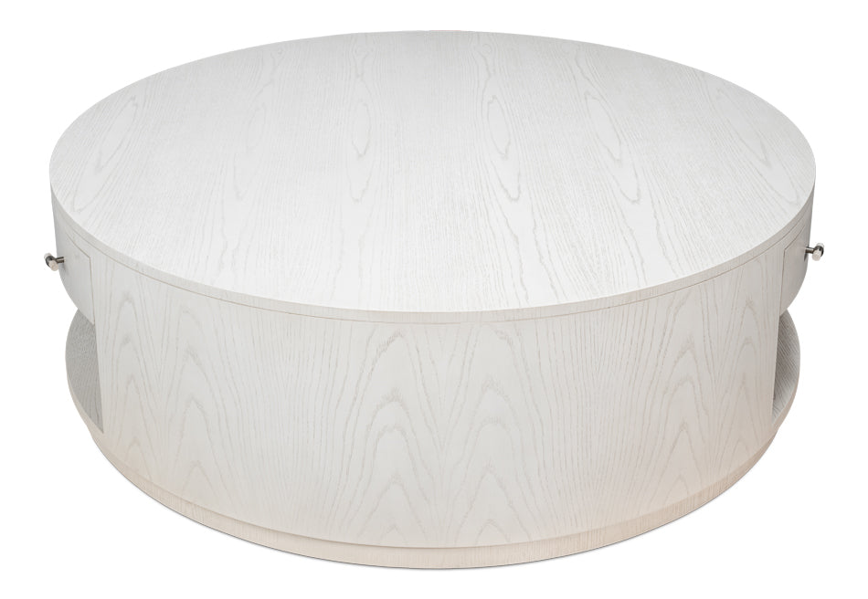 Sarreid Vero Wooden Round Cocktail Table