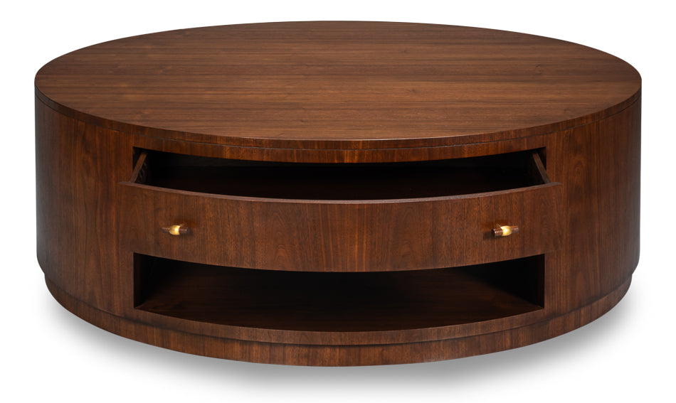 Sarreid Vero Wooden Round Cocktail Table