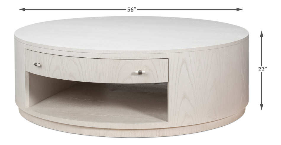 Sarreid Vero Wooden Round Cocktail Table