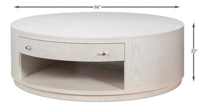Sarreid Vero Wooden Round Cocktail Table