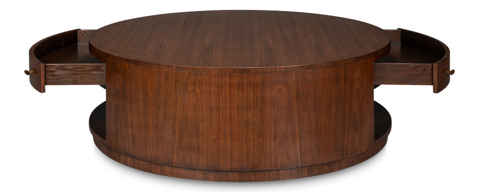 Sarreid Vero Wooden Round Cocktail Table