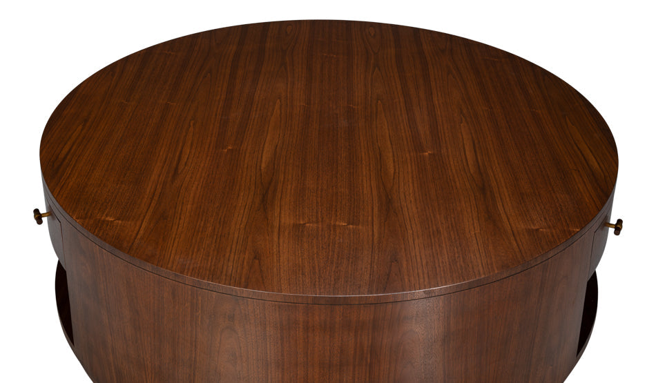 Sarreid Vero Wooden Round Cocktail Table