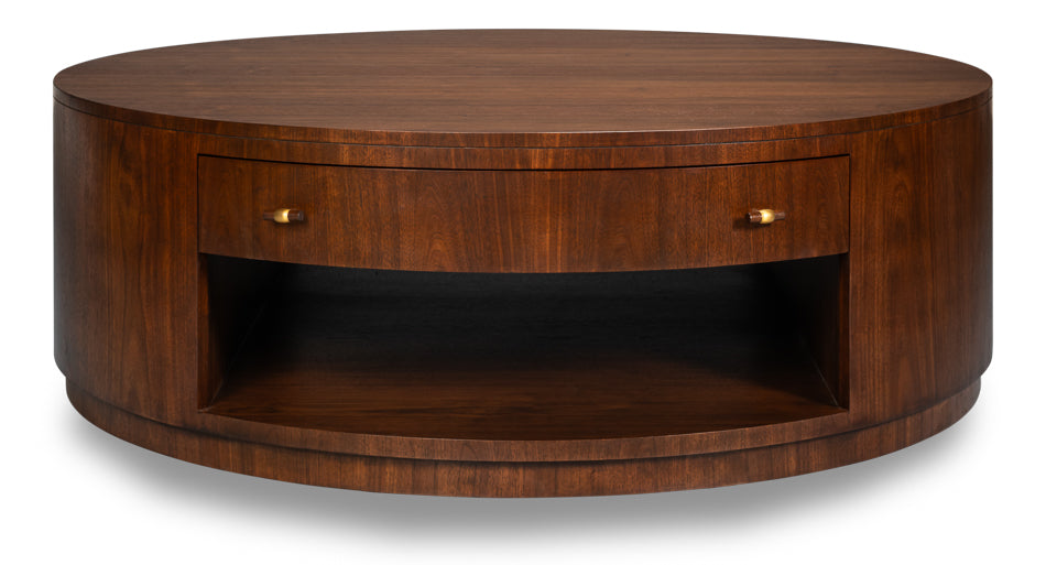 Sarreid Vero Wooden Round Cocktail Table