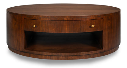 Sarreid Vero Wooden Round Cocktail Table
