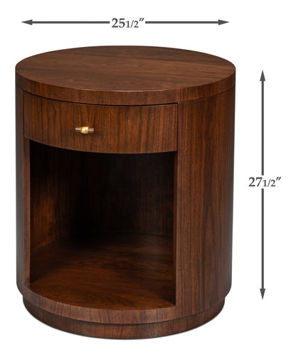 Sarreid Vero Wooden Round Side Table