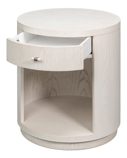 Sarreid Vero Wooden Round Side Table
