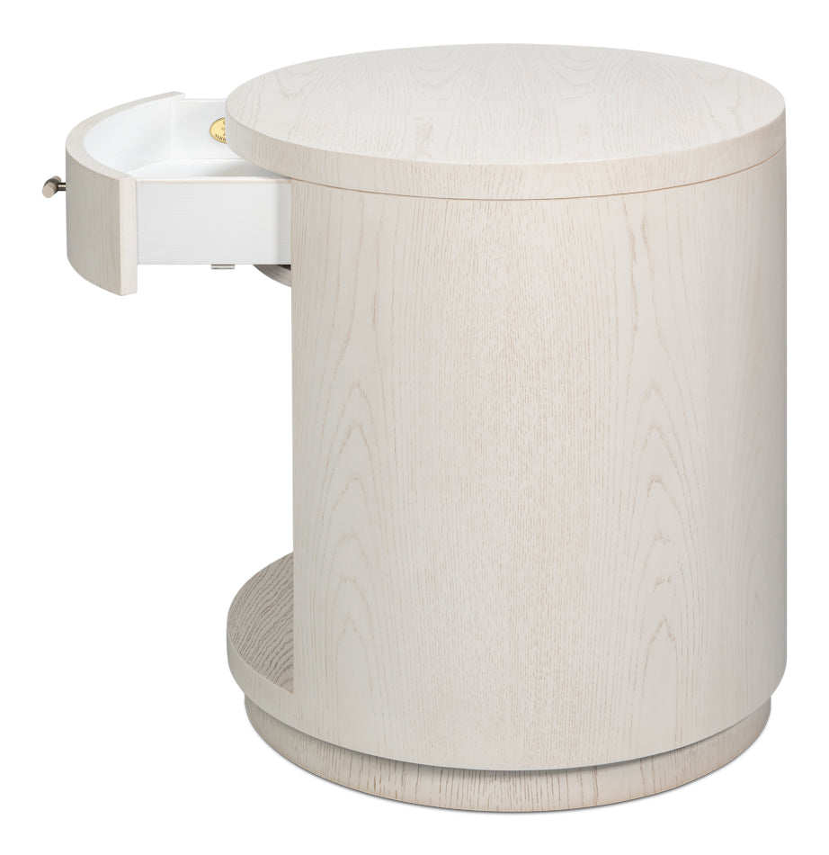 Sarreid Vero Wooden Round Side Table