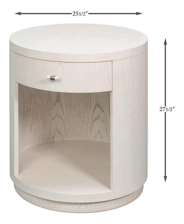 Sarreid Vero Wooden Round Side Table