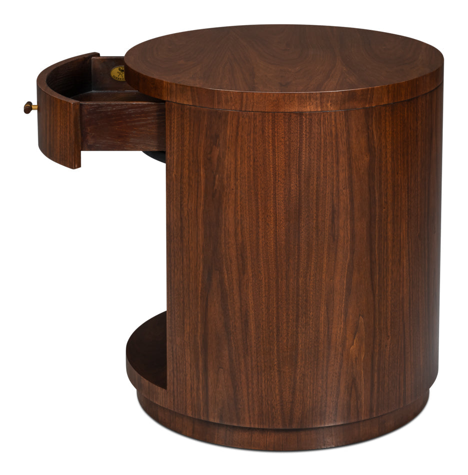 Sarreid Vero Wooden Round Side Table