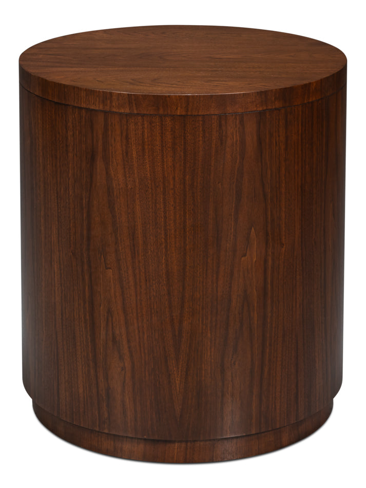 Sarreid Vero Wooden Round Side Table
