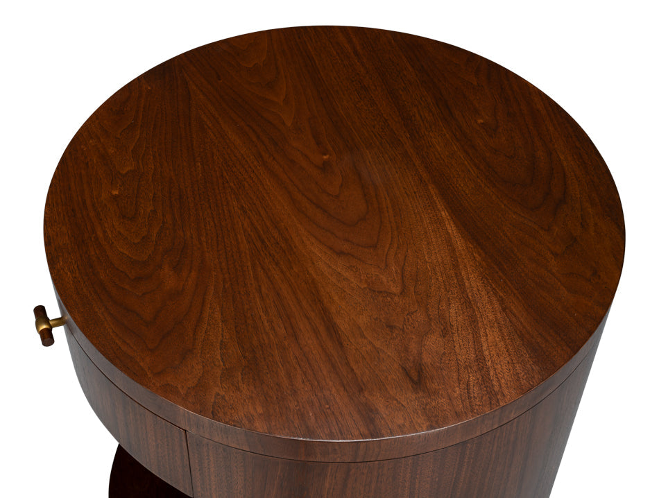 Sarreid Vero Wooden Round Side Table