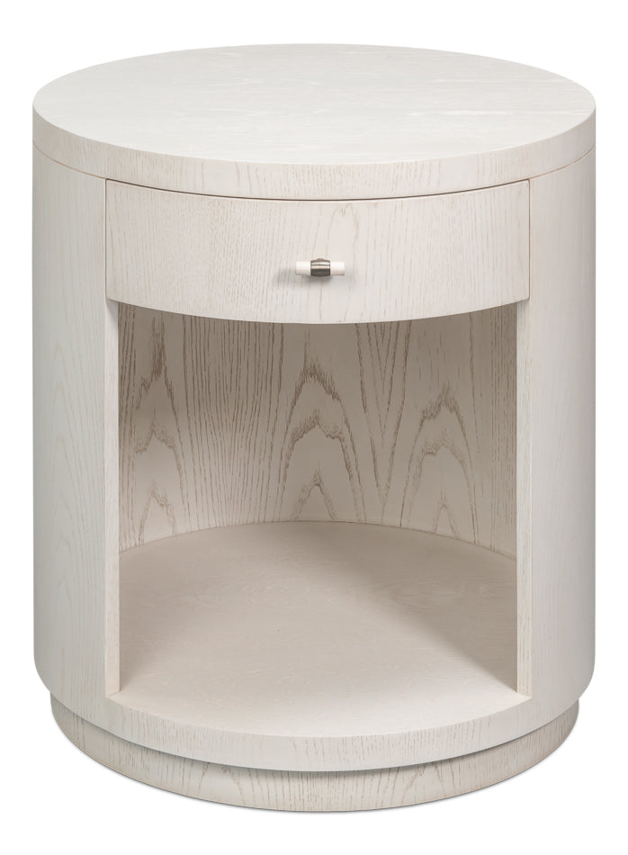 Sarreid Vero Wooden Round Side Table