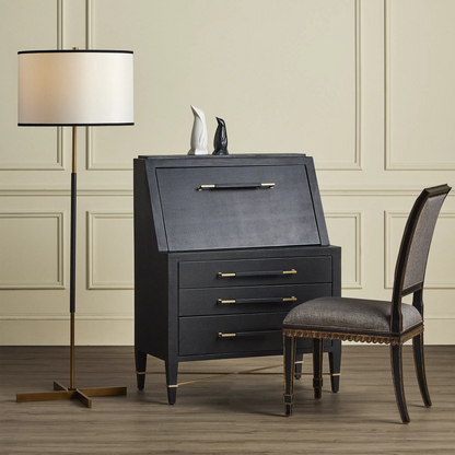 Verona Black Secretary Desk-Home Office Desks-Currey & Co-Sideboards and Things