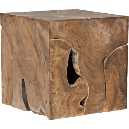 Vert Natural Teak Wood Square Side Table
