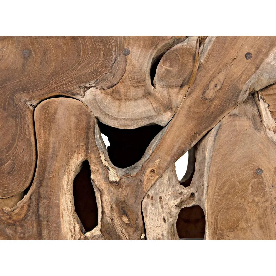 Vert Natural Teak Wood Square Side Table