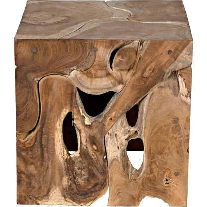 Vert Natural Teak Wood Square Side Table