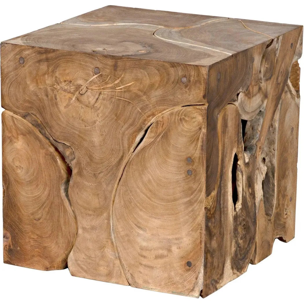 Vert Natural Teak Wood Square Side Table