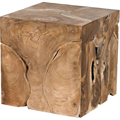 Vert Natural Teak Wood Square Side Table