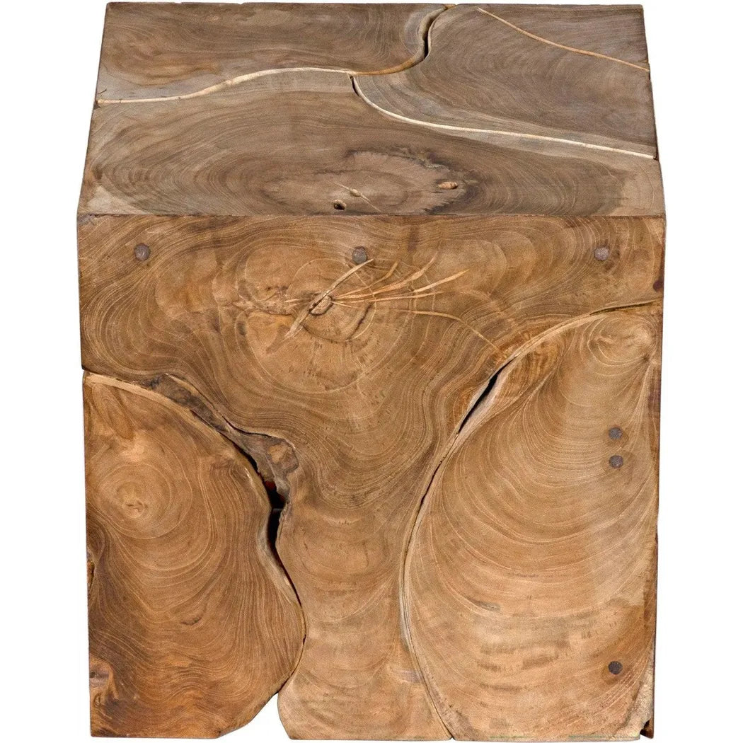 Vert Natural Teak Wood Square Side Table