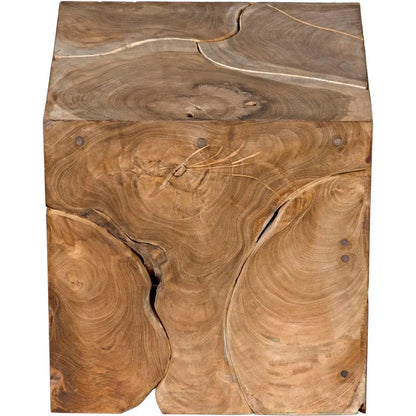 Vert Natural Teak Wood Square Side Table