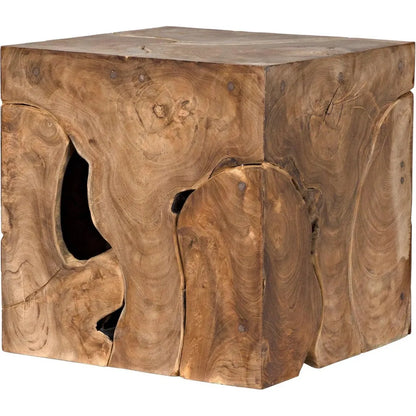 Vert Natural Teak Wood Square Side Table