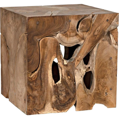 Vert Natural Teak Wood Square Side Table