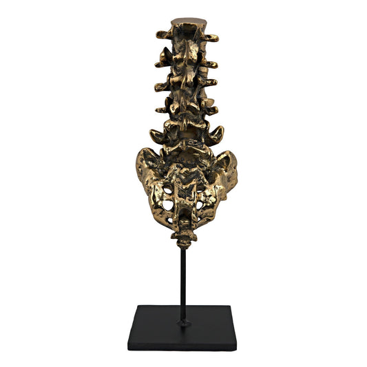 Vertebrae Antique Brass and Steel Sculpture-Statues & Sculptures-Noir-Sideboards and Things