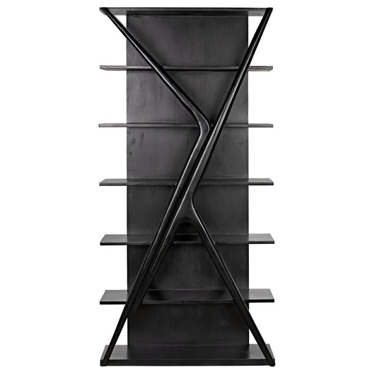 Vetra Bookcase, Hand Rubbed Black-Bookcases-Noir-Sideboards and Things