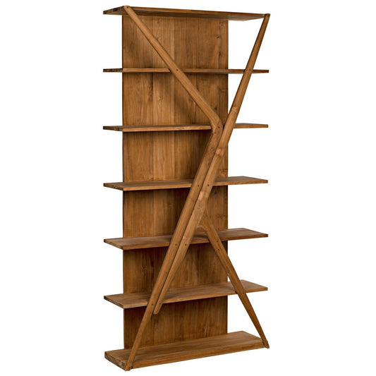 Vetra Teak Wood Bookcase-Bookcases-Noir-Sideboards and Things