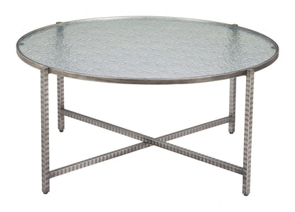 Zuo Modern Vetro Rippled Glass Top Round Coffee Table