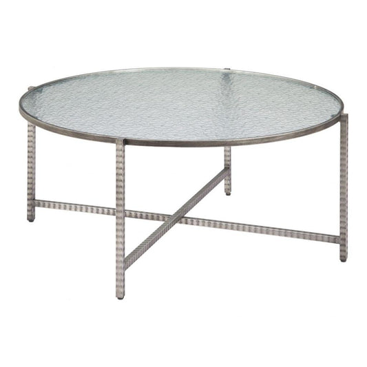 Zuo Modern Vetro Rippled Glass Top Round Coffee Table
