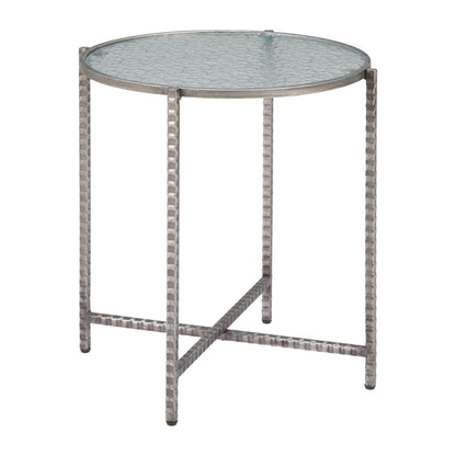 Zuo Modern Vetro Rippled Glass Top Round Side Table
