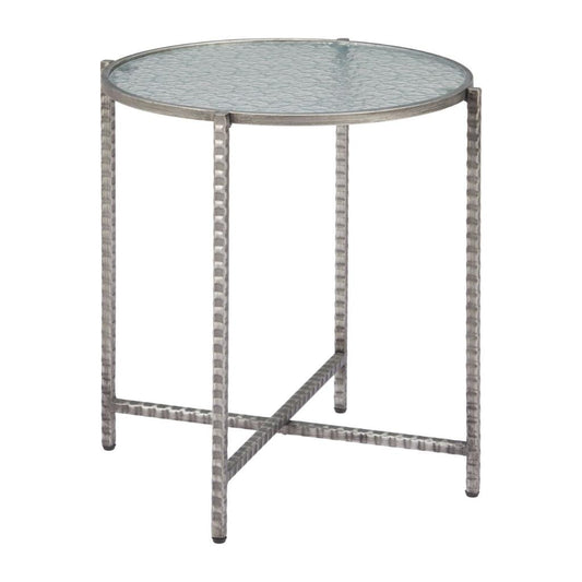 Zuo Modern Vetro Rippled Glass Top Round Side Table