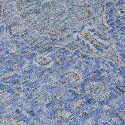 LOOMLAN Rugs Vexira Blue Washable Indoor-Outdoor Rug