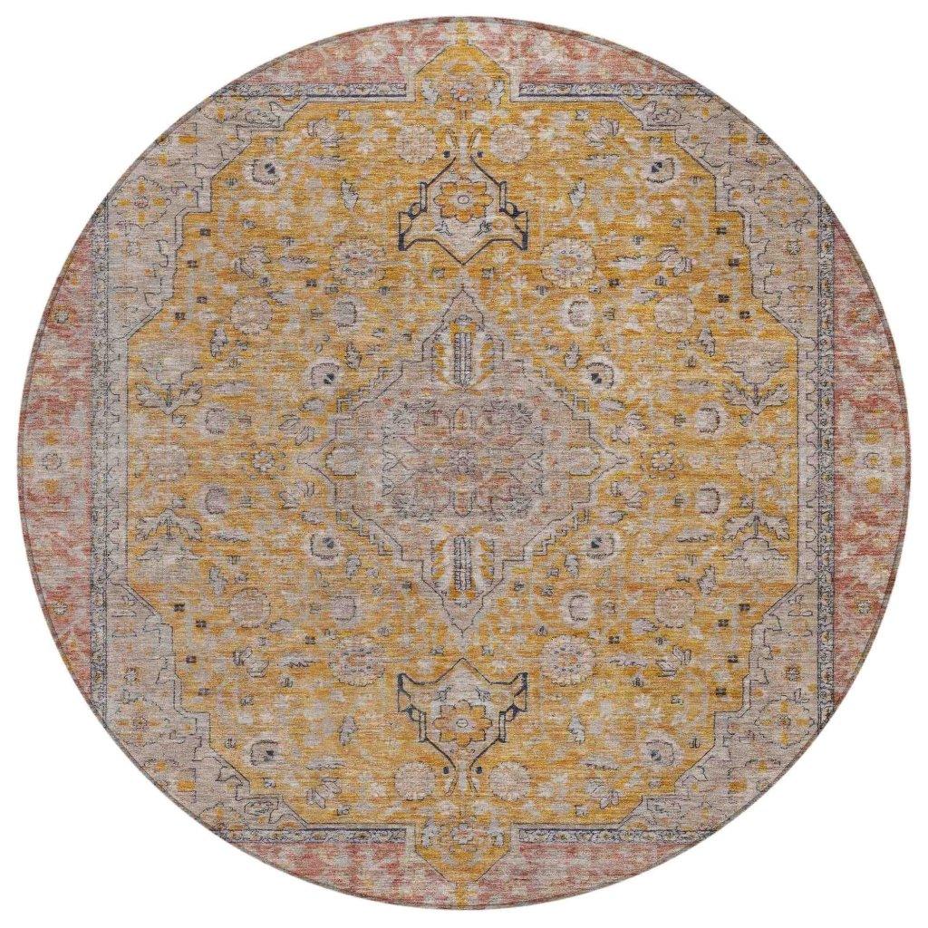 Vexira Gold Washable Indoor - Outdoor Rug - LOOMLAN - LOOMLAN Rugs - Outdoor Rugs