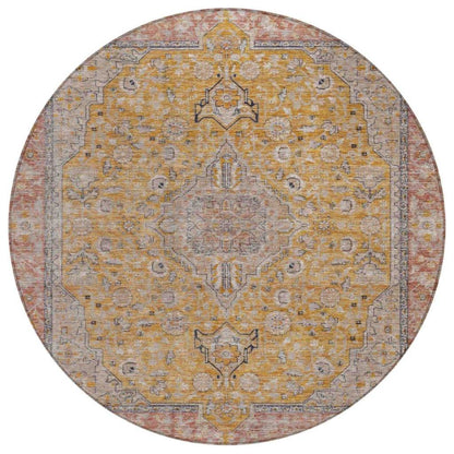 Vexira Gold Washable Indoor - Outdoor Rug - LOOMLAN - LOOMLAN Rugs - Outdoor Rugs