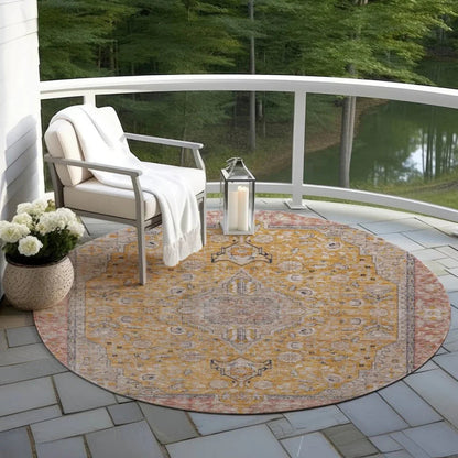 Vexira Gold Washable Indoor - Outdoor Rug - LOOMLAN - LOOMLAN Rugs - Outdoor Rugs
